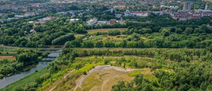 Luftbild künftiger Lernort auf dem Haldentop 