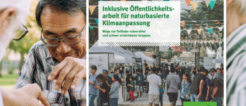 Ein Bild, dass das Cover des Leitfadens vor einer Gruppe von drei Männern, die Schach spielen, zeigt