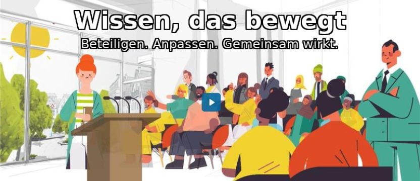 Das Erklärvideo Cover zeigt eine Bürger*innenversammlung