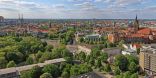 Die Stadt hannover ist aus der Vogelperspektive zu sehen.