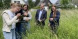 Citizen Science Workshop - Gruppe auf einer Wiese, die zusammen arbeitet