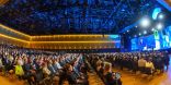 Fisheye-Foto mit Blick in den Saal der Rheingoldhalle Mainz, wo 2024 der Deutsche Umweltpreis der Deutschen Bundesstiftung Umwelt (DBU) verliehen wurde