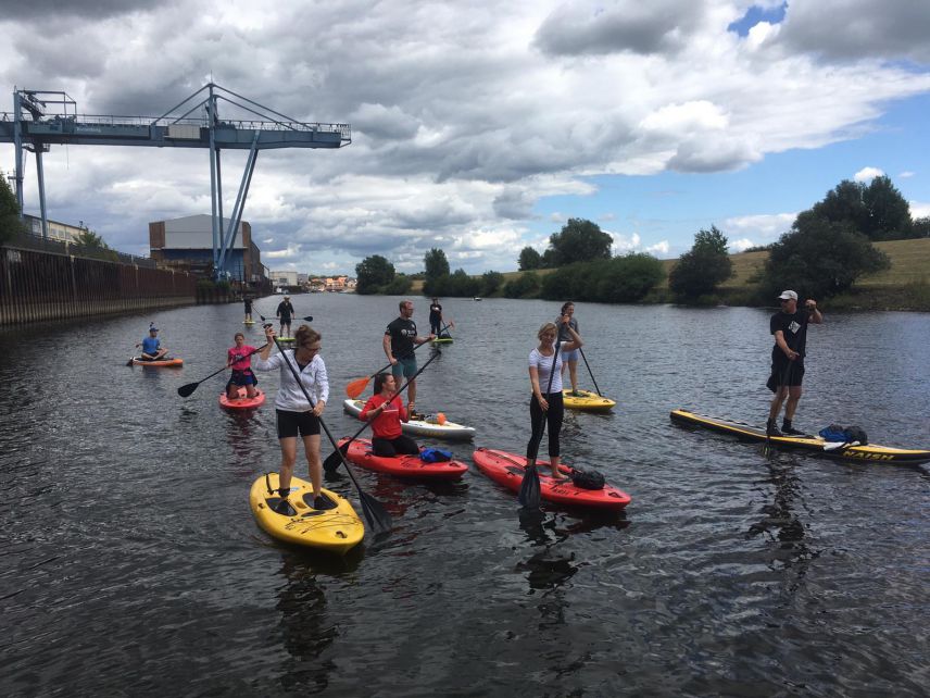 Expedition mit Stand-Up-Paddle auf der Elbe MVBoizenburgElbe
