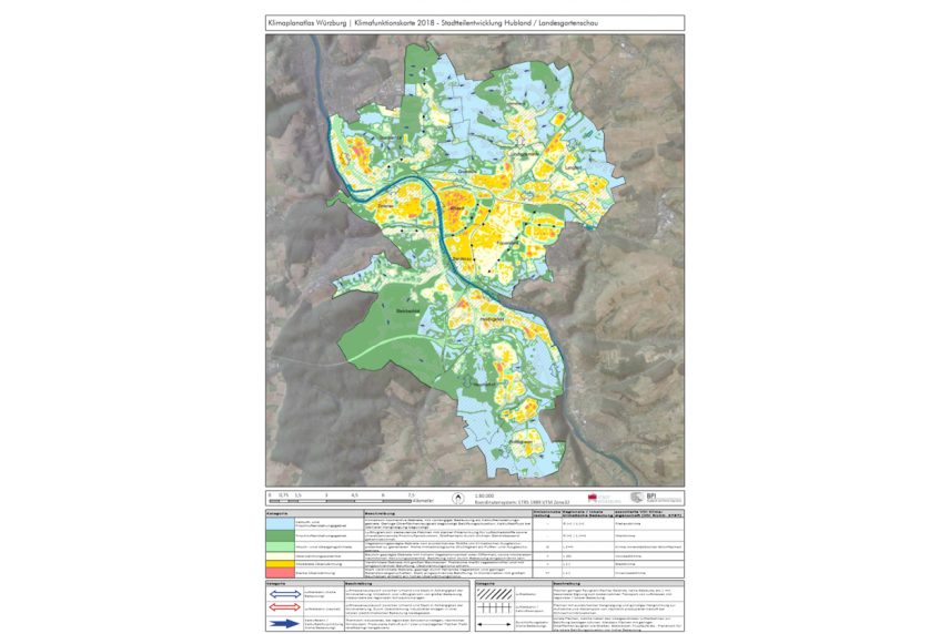 Klimafunktionskarte: Stabsstelle Klima und Nachhaltigkeit (Stadt Würzburg/BPI Ingenieure) Klimafunktionskarte: Stabsstelle Klima und Nachhaltigkeit (Stadt Würzburg/BPI Ingenieure)