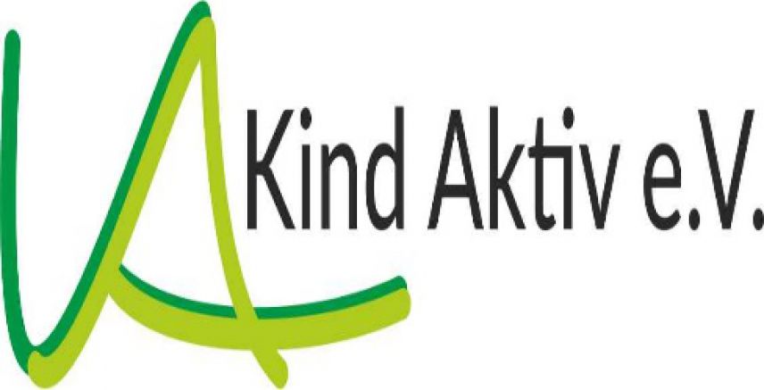 Logo des Vereins "Kind Aktiv". Quelle: Kind Aktiv e.V. Logo des Vereins "Kind Aktiv". Neben dem schwarzen Schriftzug von "Kind Aktiv" ist ein großes in grün gestaltetes "A" zu sehen.